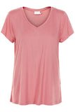 Anna V-neck Tee - Pink nectar