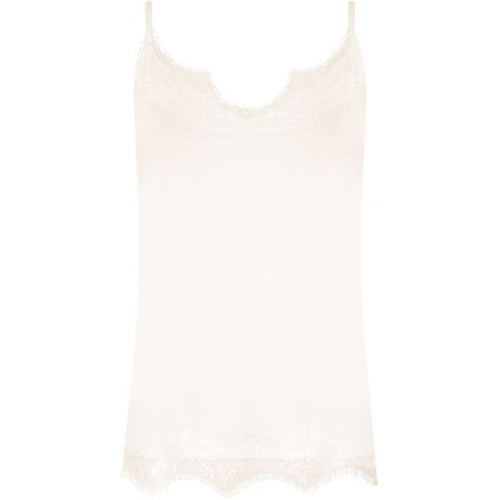 Off- white lace strap top
