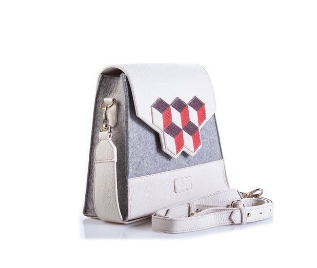 Jennifer Shoulder Bag - Red Cubic