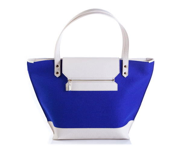 Lorraine tote bag - Blue Cubic